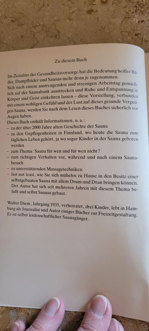 Livres: Walter Diem "Das Saunabuch" – D'occasion à Hondrich par Ebro01 1