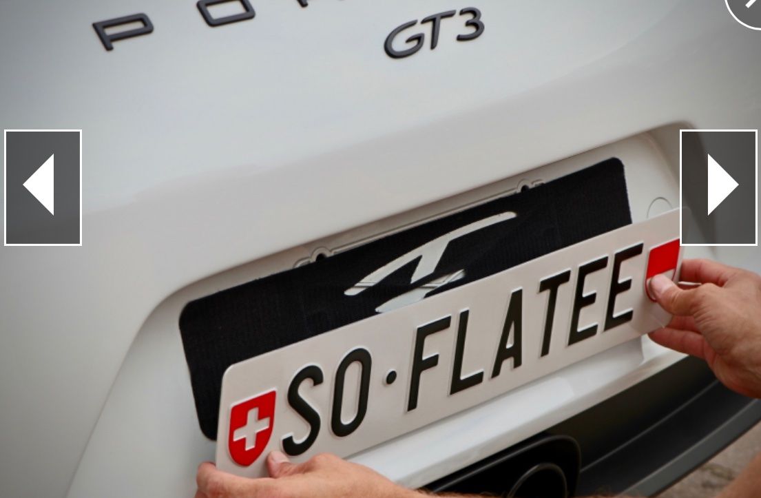 Insegne: Support de plaque arrière suisse velcro – Usato da Bévilard venduto da min_Bron