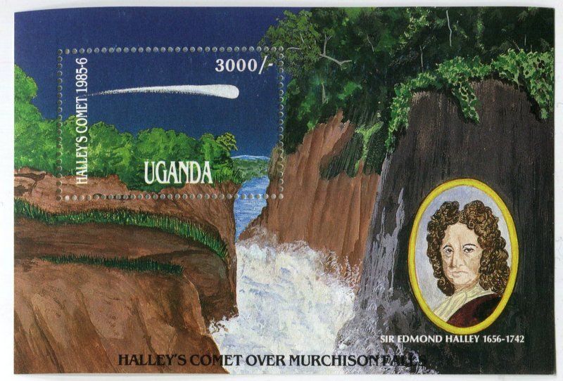 Tutti i francobolli: Block "Komet Halley". Uganda – Nuovo e nell'imballaggio originale da Basel venduto da Butsch5