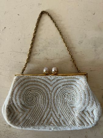 Wunderschöne Vintage-Abendtasche, kunstvolle Perlenstickerei