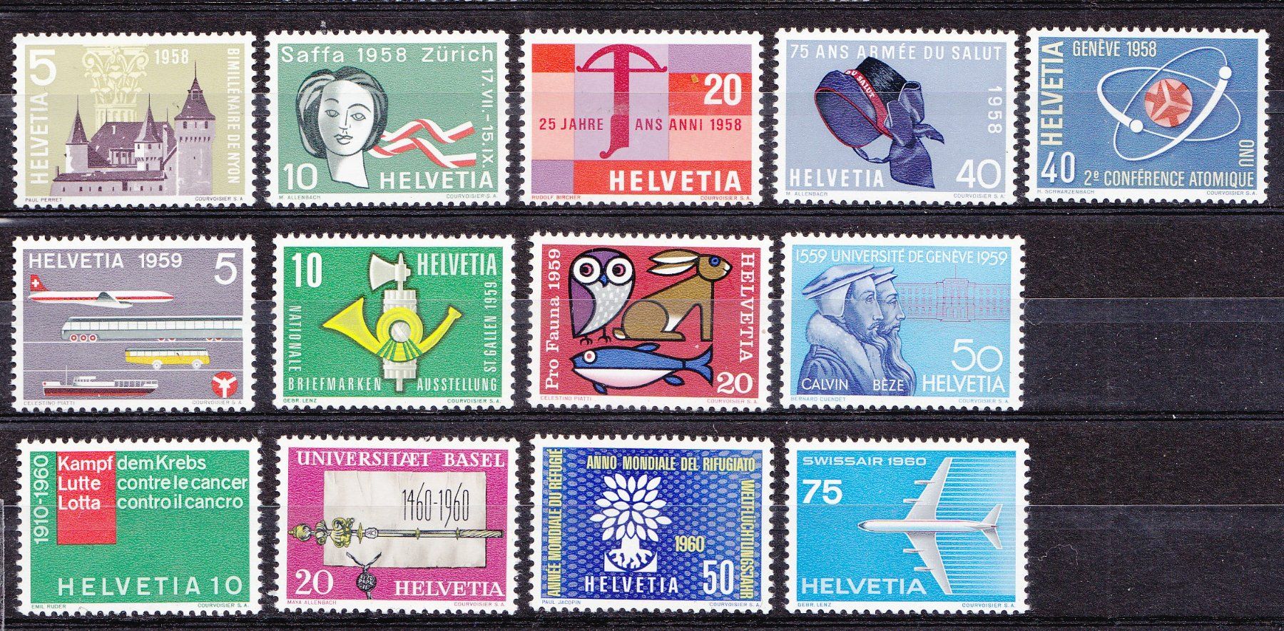 Tutti i francobolli: 1958-1960 Werbesätze + eine Einzelausgabe  ** Postfrisch ** – Nuovo (secondo la descrizione) da Adliswil venduto da Aenti
