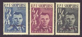 ALBANIEN, GAGARIN, AUFDRUCK "POSTA AJORE" **  seltener Satz!