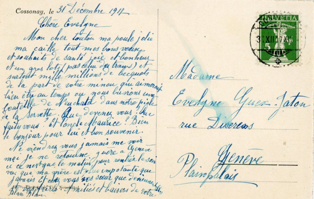 Ansichtskarten: Cossonay  VD      en 1907 – Gebraucht aus Brig von Valcards54 1