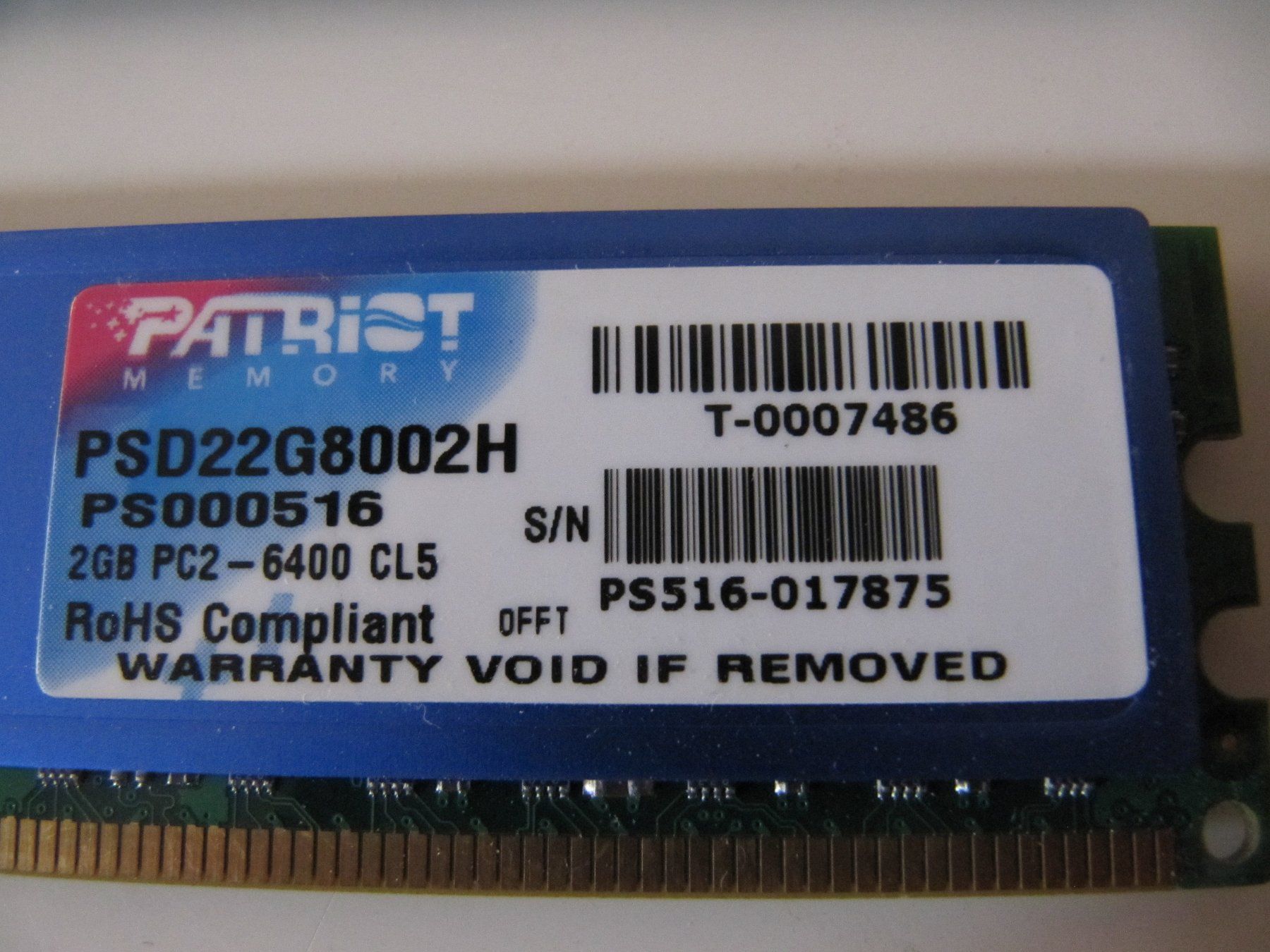 Corsair Memoria / RAM: Patriot Memory PSD22G8002H  "GB PC2 – Usato da Basel venduto da Ruben2210 1