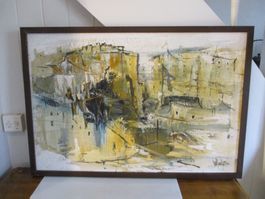 Ölbild Öl-Gemälde Italien HALLANDER (?) midcentury art