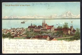 Litho Künzli Nr. 5016: Neuchatel, Lac d