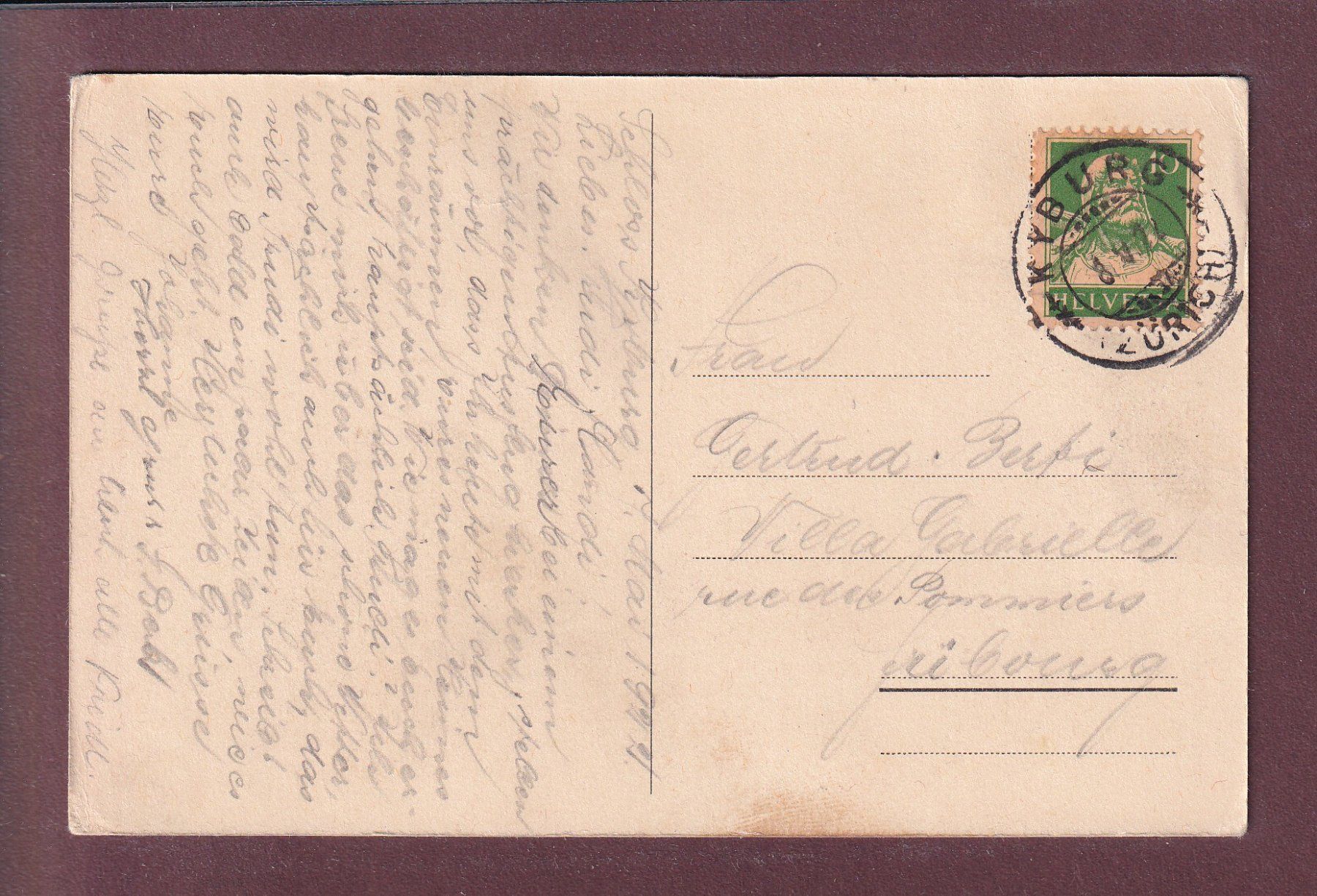 Ansichtskarten: SCHLOSS KYBURG - Eingangstor - 1922 – Gebraucht aus Pully von nicecards 1