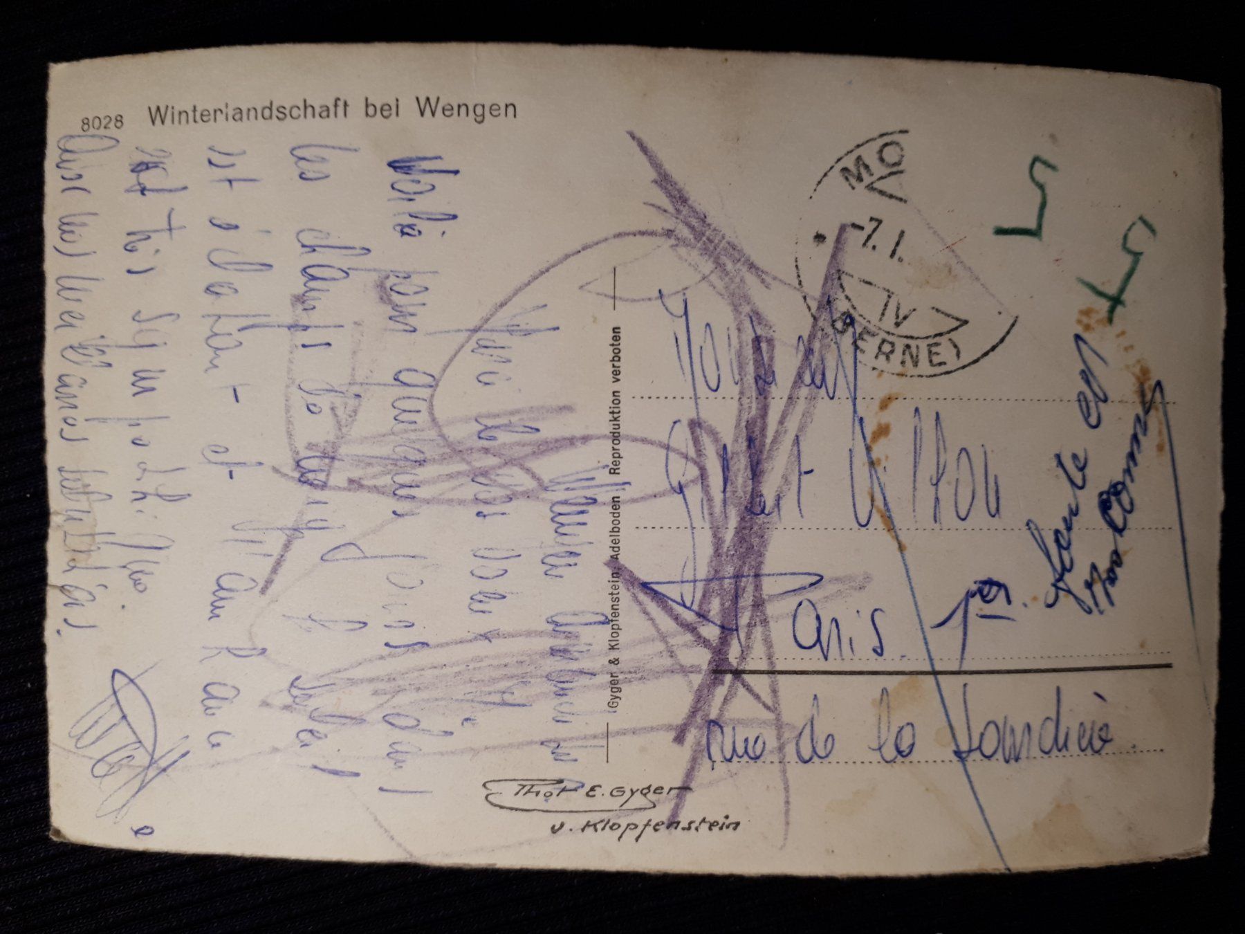 Cartoline postali: WINTERLANDSCHAFT BEI WENGEN - MIT MANGEL – Difettoso da Ponto Valentino venduto da giorgia06 1