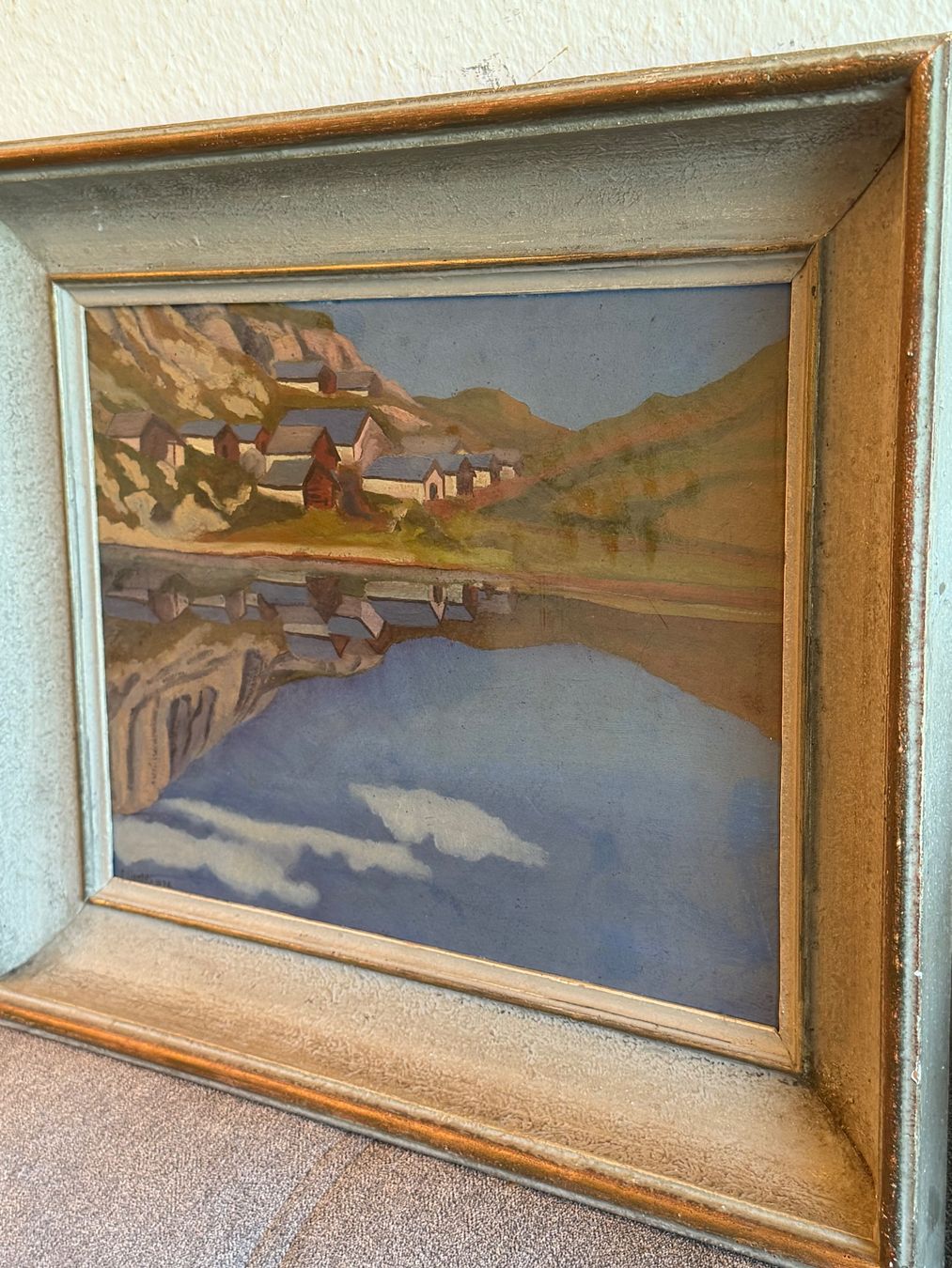 Dipinti: Vintage Ölgemälde Bergdorf Seereflexion 1926 – Usato da Basel venduto da PAUL_ART 8
