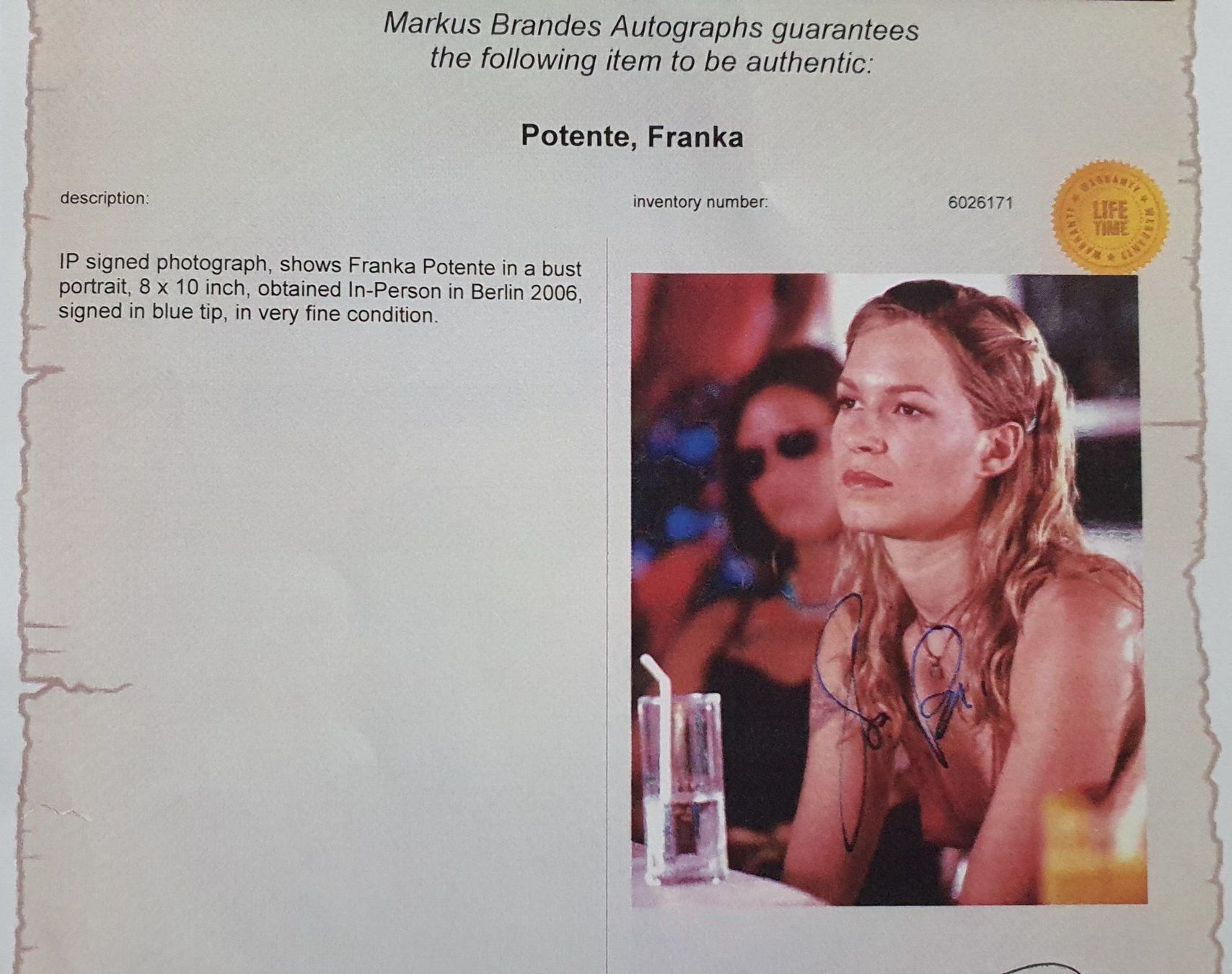 Autografi: Franka Potente Original-Autogramm – Nuovo (secondo la descrizione) da Feldbach venduto da gardenmagic 4