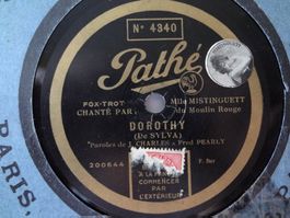 Disque 78 tours Pathé saphir 30cm de Mistinguett - No 4340