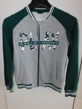 Kinder Collegejacke von pepperts!®, Gr. 146/152, grün, grau