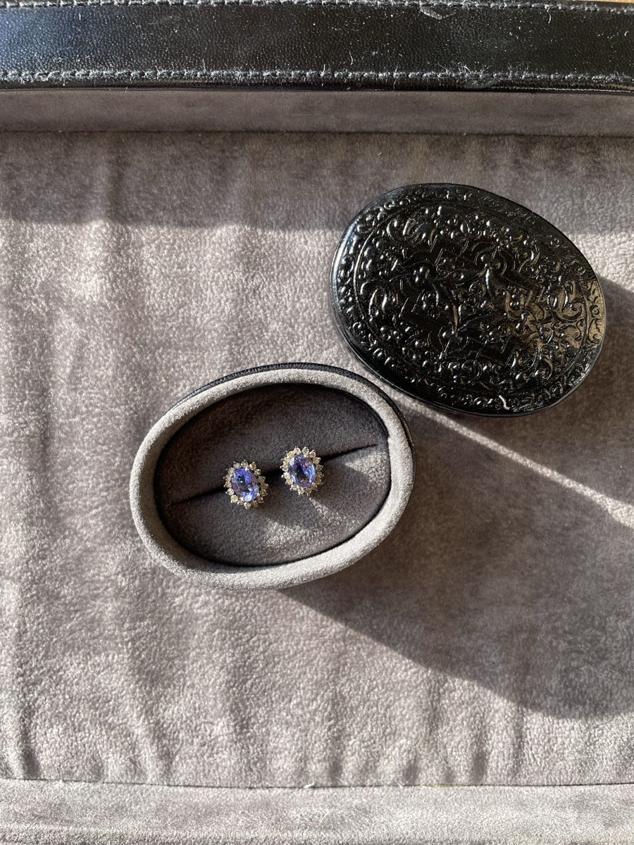 Orecchini pendenti & Orecchini a lobo: Wunderschöne Tanzanite Ohrringe mit Diamanten – Nuovo (secondo la descrizione) da Zürich venduto da fam_mww6