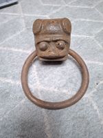 Türklopfer aus Gusseisen mit Kopfmotiv antik Zustand