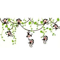 🐒 Lustige Äffchen Wandsticker-Safari-Spaß im Kinderzimmer💫