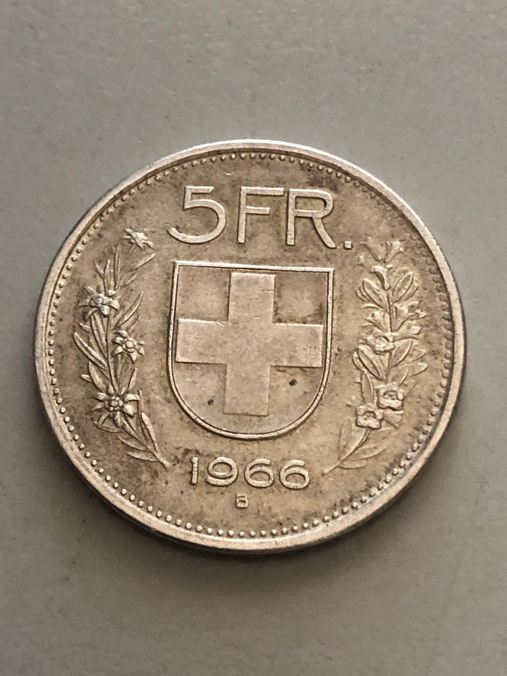 Alle Münzen: 5 Fr. 1966 – Gebraucht aus Schötz von Odpa
