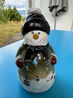 KERAMIK  WINDLICHT  TEELICHT  SCHNEEMANN
