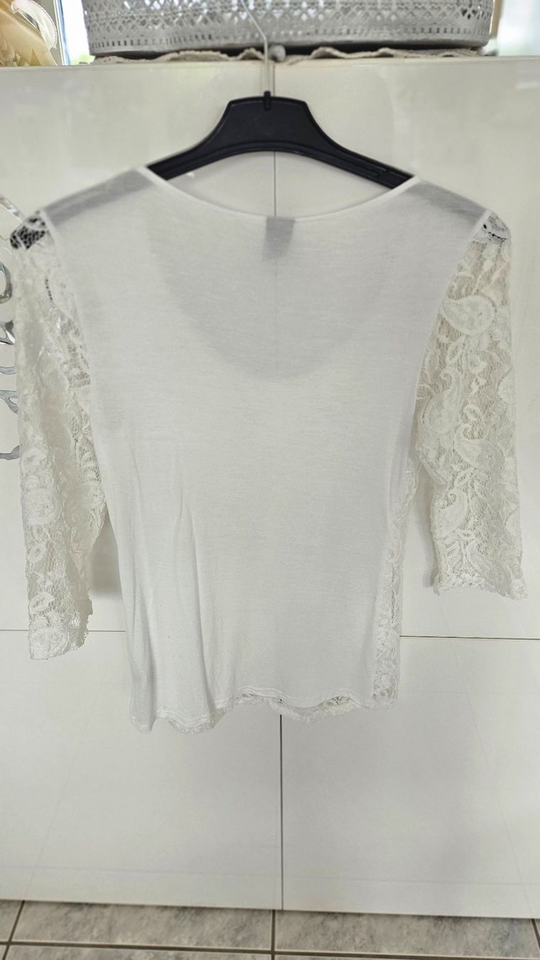 Top: Spitzentop Gr. 36 Spitze Weiss Spitzenshirt – Usato da Gossau ZH venduto da fashiontwo 3