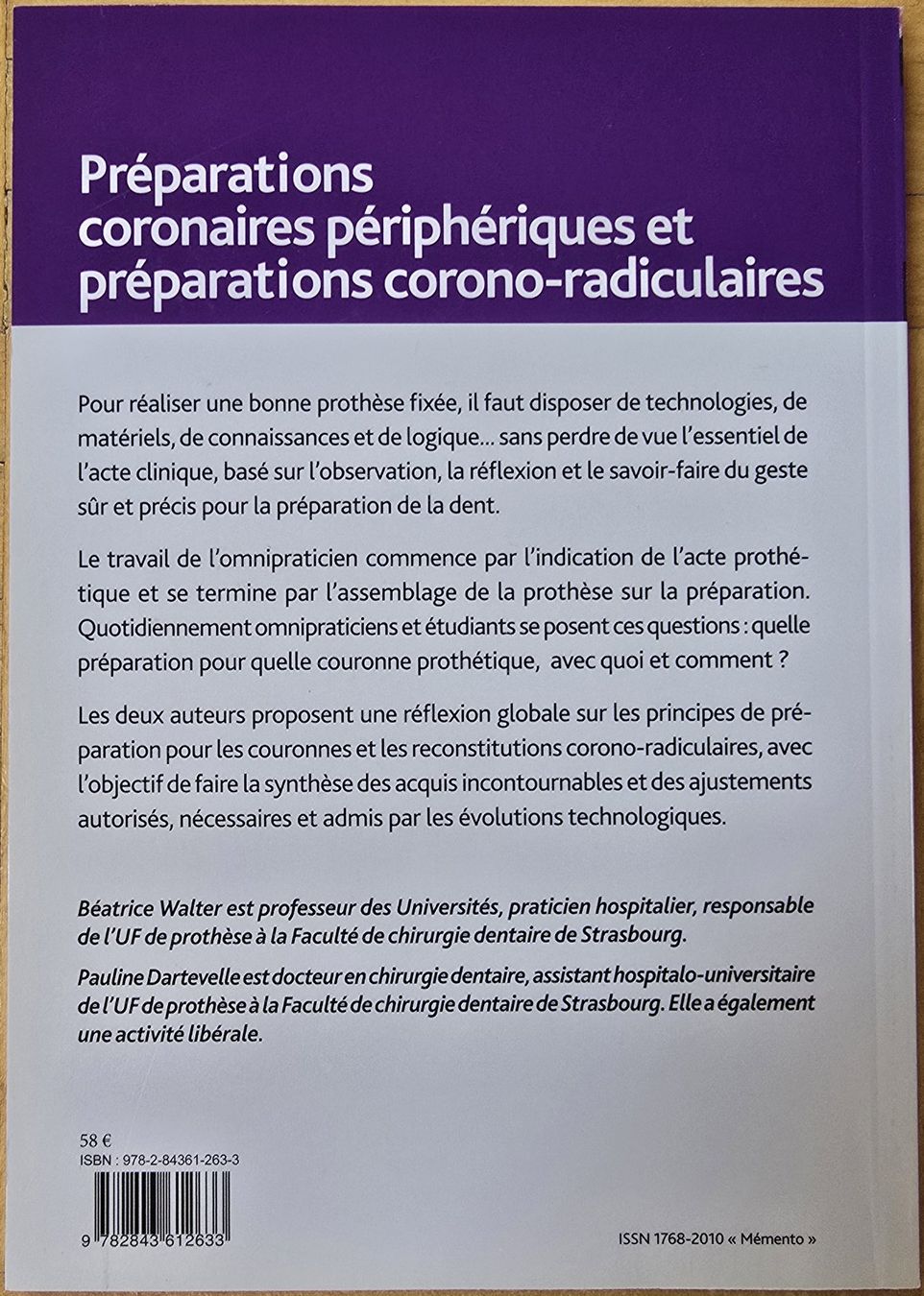 Livres: Mémento : Préparations coronaires périphériques – D'occasion à Froideville par xXSebastienXx 1