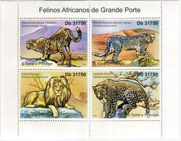 Block "Gepard, Leopard, Löwe". São Tomé und Príncipe