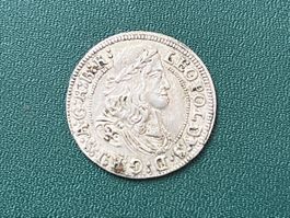 3 Kreuzer Silber Münze Leopold I Tirol Billon