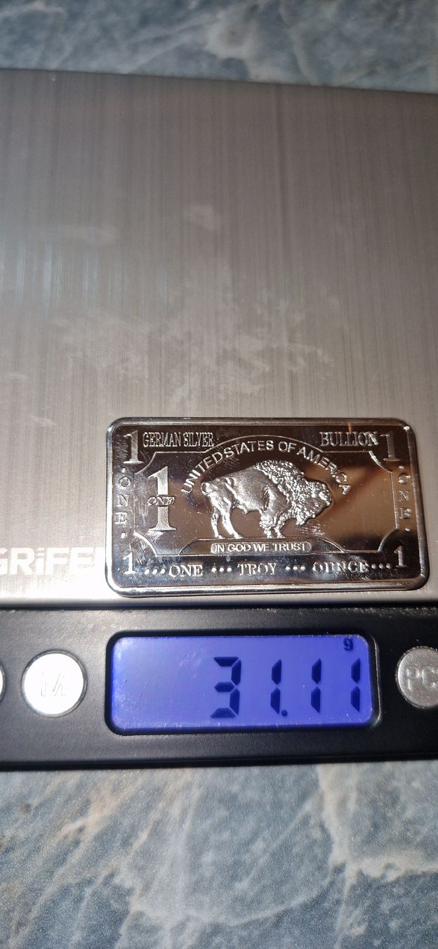 Metalli preziosi: lingotto da un oncia german silver – Nuovo (secondo la descrizione) da Melano venduto da def_5jkb