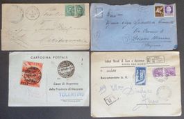 ITALIA: 4 invii postali degli anni 1885–1957