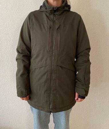 Volcom Snowboarden Jacke Gr L Olivgrün