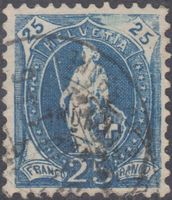 Stehende Helvetia 73D mit Retouche 3.08