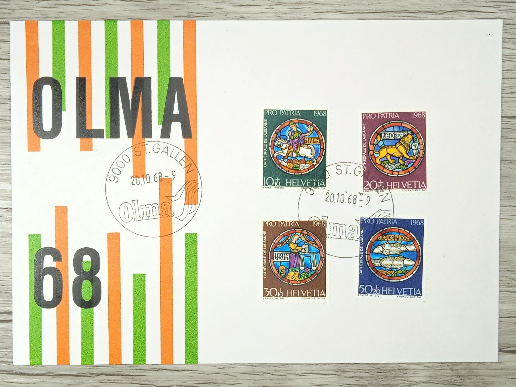Tutti i francobolli: TR10 Enveloppe + Timbre Suisse 1968 – Usato da Cousset venduto da Patrick_Collections