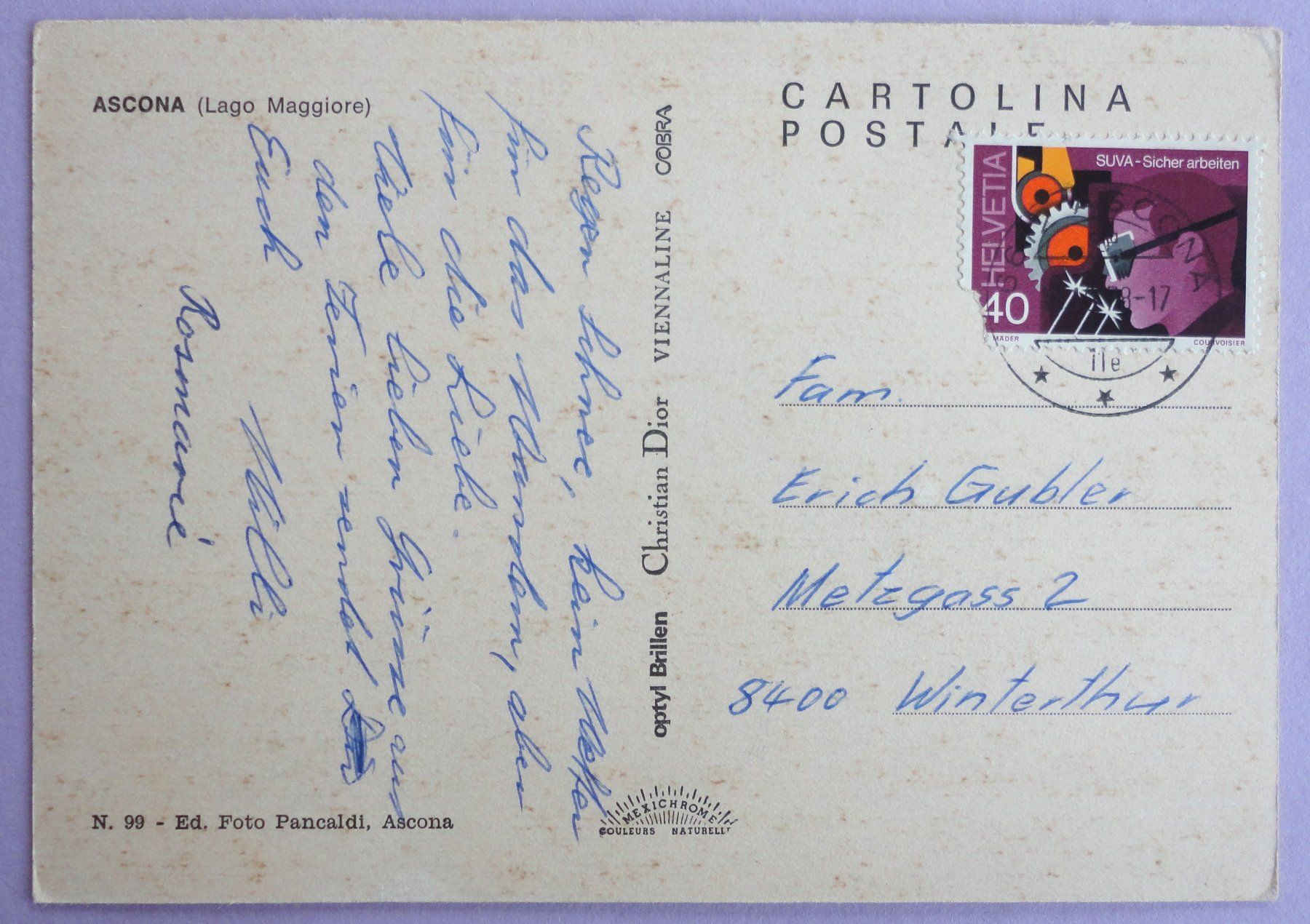 Cartoline postali: Ascona (Lago Maggiore) – Usato da Fétigny venduto da Billy2miny 1
