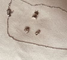 Crystalsalp Schmuckset, Herzanhänger und Ohrstecker, Top!