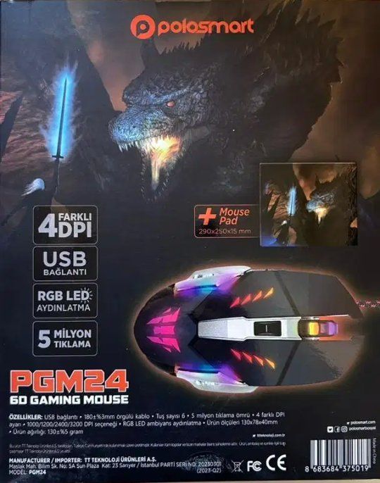 Maus: Polosmart PGM24 60 Gaming Mouse + Mouse Pad – Neu und originalverpackt aus Biberist von ShopSoltan 1