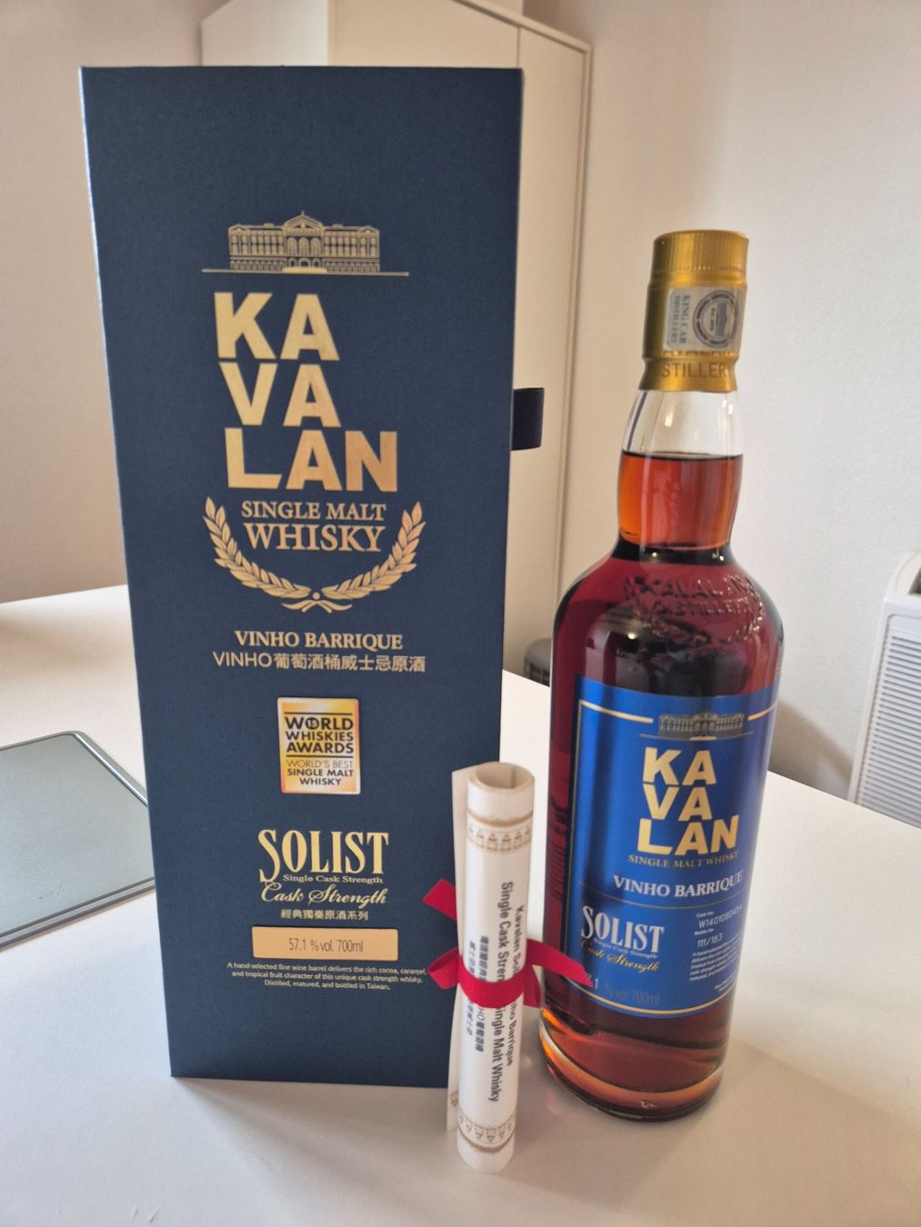 Kavalan Spiritueux: Kavalan Solist Vinho Barrique – Neuf avec emballage d'origine à Vouvry par Peki23