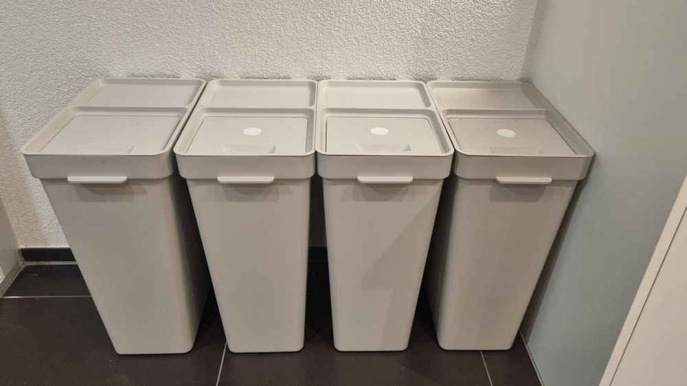 Bama Trypla Recycling-Behälter – 3 Fächer Zum Sortieren, Grau, Spülmaschinenfest