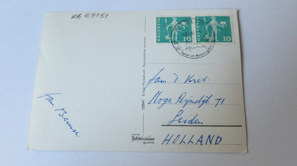 Cartoline postali: Betlis - am Walensee mit Serenbachfälle - 1965 – Usato da Jona venduto da centumprata 1