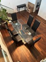 Glasstisch mit 6 Stühlen, neuwertig, Top Zustand!