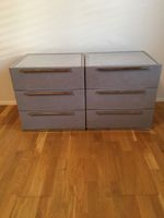 Nachttisch Set, Top Zustand, Grau, 3 Schubladen, Modern!