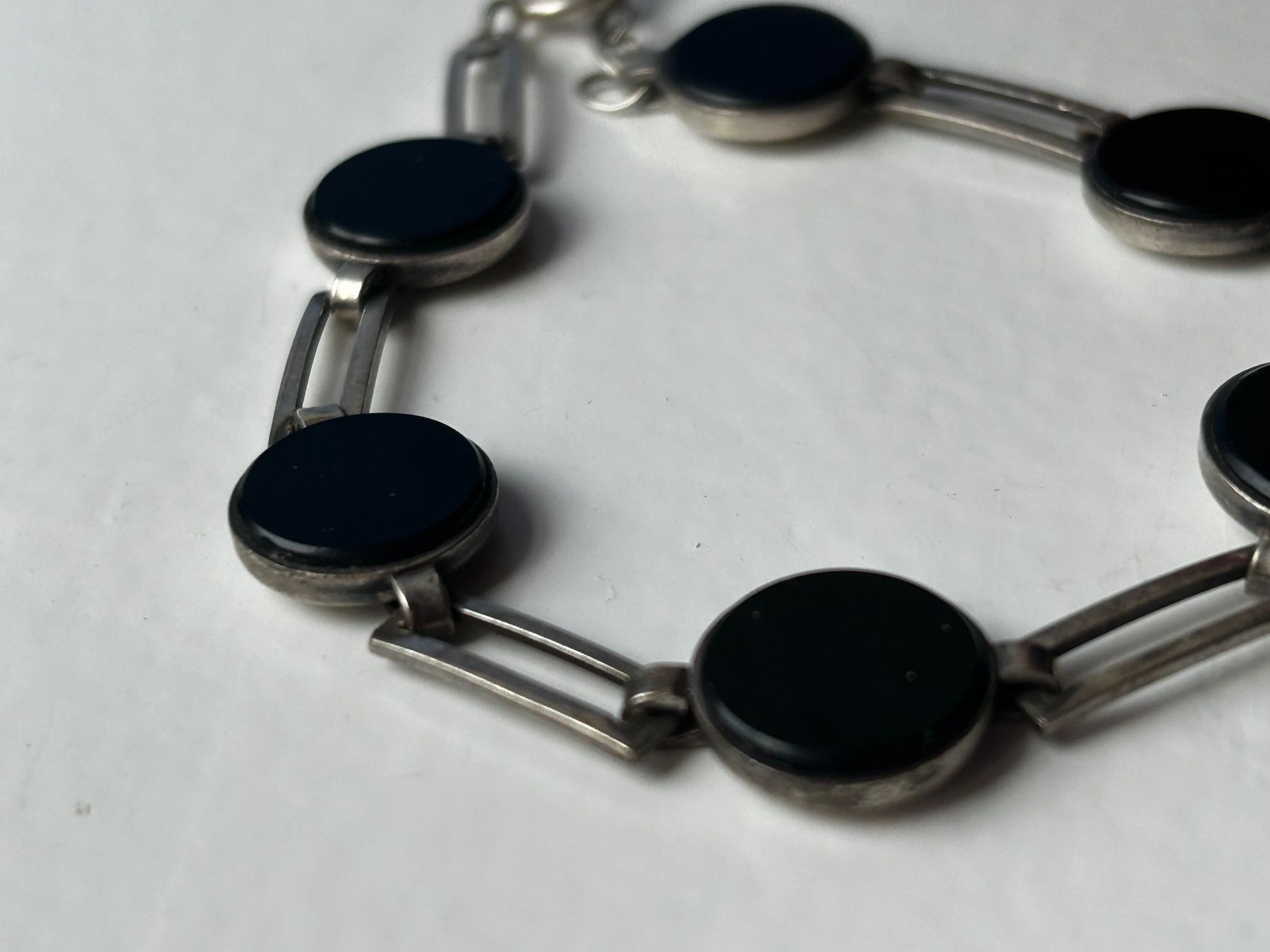 Bracciali & Braccialetti: Silber Armband Onyx Cabochon, Vintage – Usato da Laufen venduto da belleskulptur 9