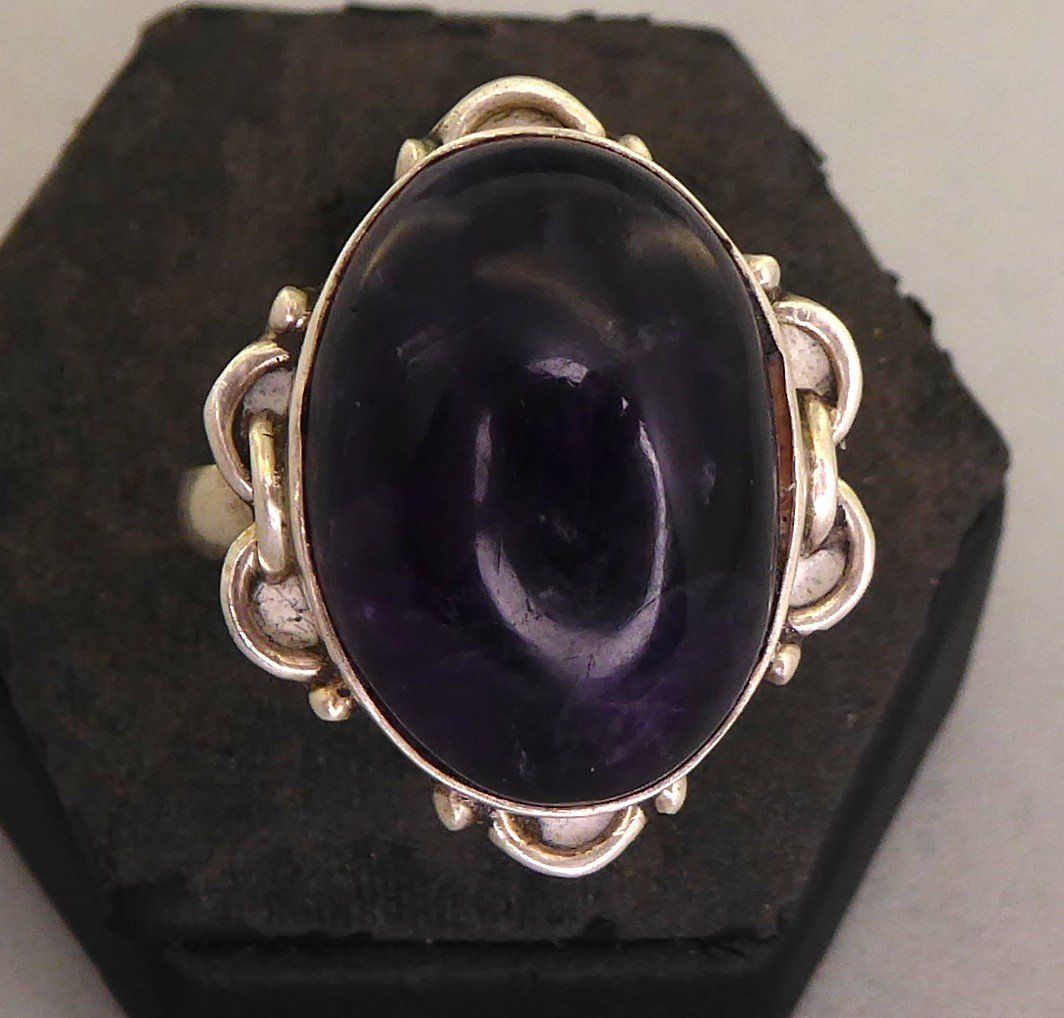 Ringe: Ring 925 Silber mit dunklem Amethyst Stein – Gebraucht aus Muri AG von Lineli2020 1