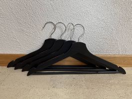 Holzkleiderbügel schwarz, 8 Stück 
