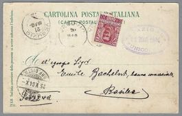 1904, 0 VESUVIO SU AFFRANCATURA PER BASEL (ANK.-0); RARO!