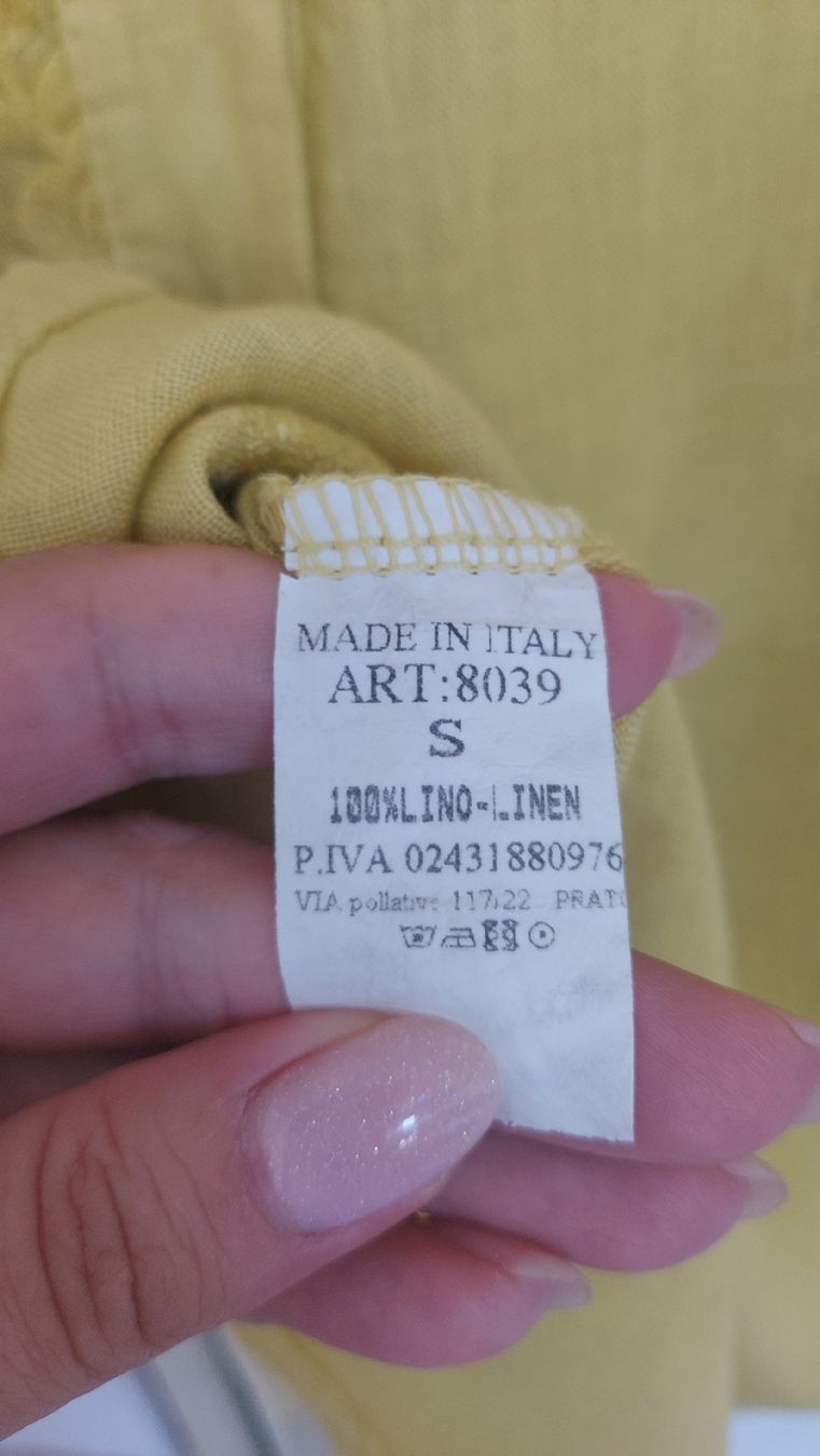 Camicette: Leinenbluse gelb Stickerei Gr. S – Usato da Winterthur venduto da ann_7lxx 5