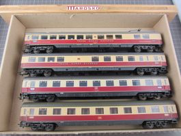 Röwa/Roco TEE Zug mit 4 Wagen, ohne OVP, DC, bespielt, 1 Wag