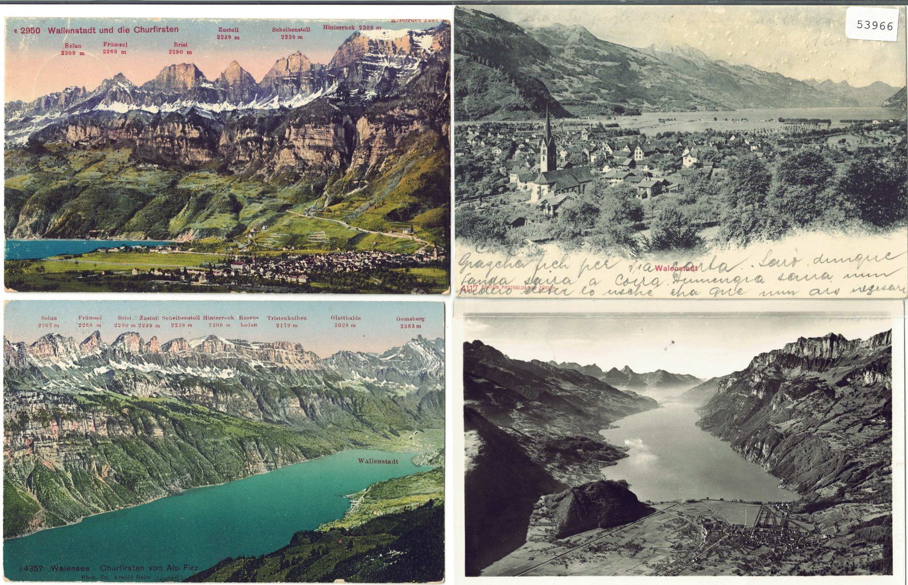 Cartoline postali: 4 AK - Walenstadt – Usato da Ettingen venduto da Kartenplanet