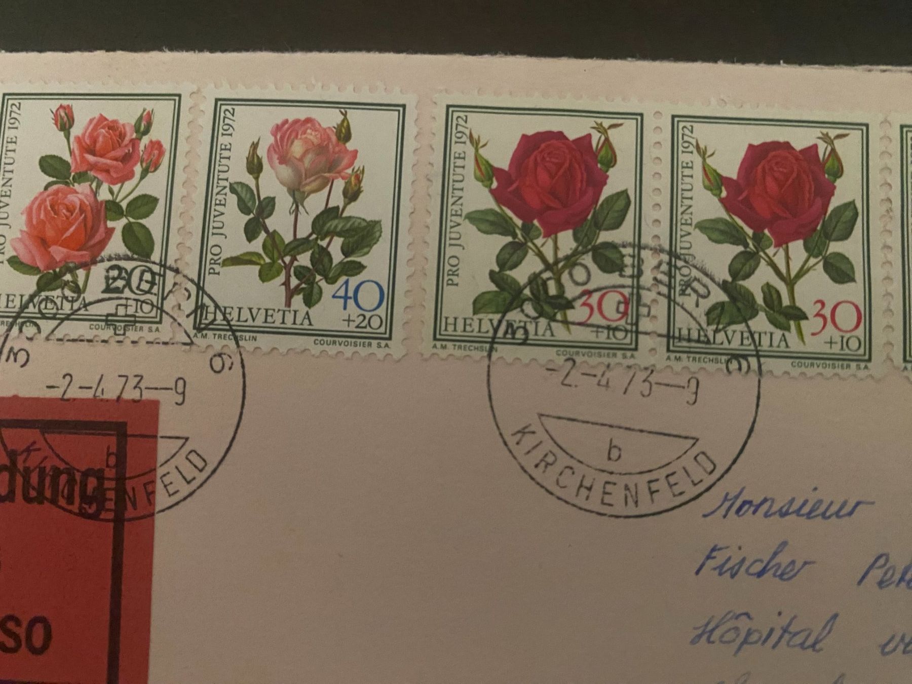 Enveloppes & pochettes d'envoi: 2 Briefe Schweiz Eilsendung frankiert gebraucht – D'occasion à matten b. interlaken par jfran17 3