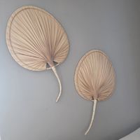 2 Wandfächer Palmenblatt Natur 42x44cm