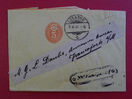 1892: RARES Streifband von LOCARNO mit Zusatzstempel