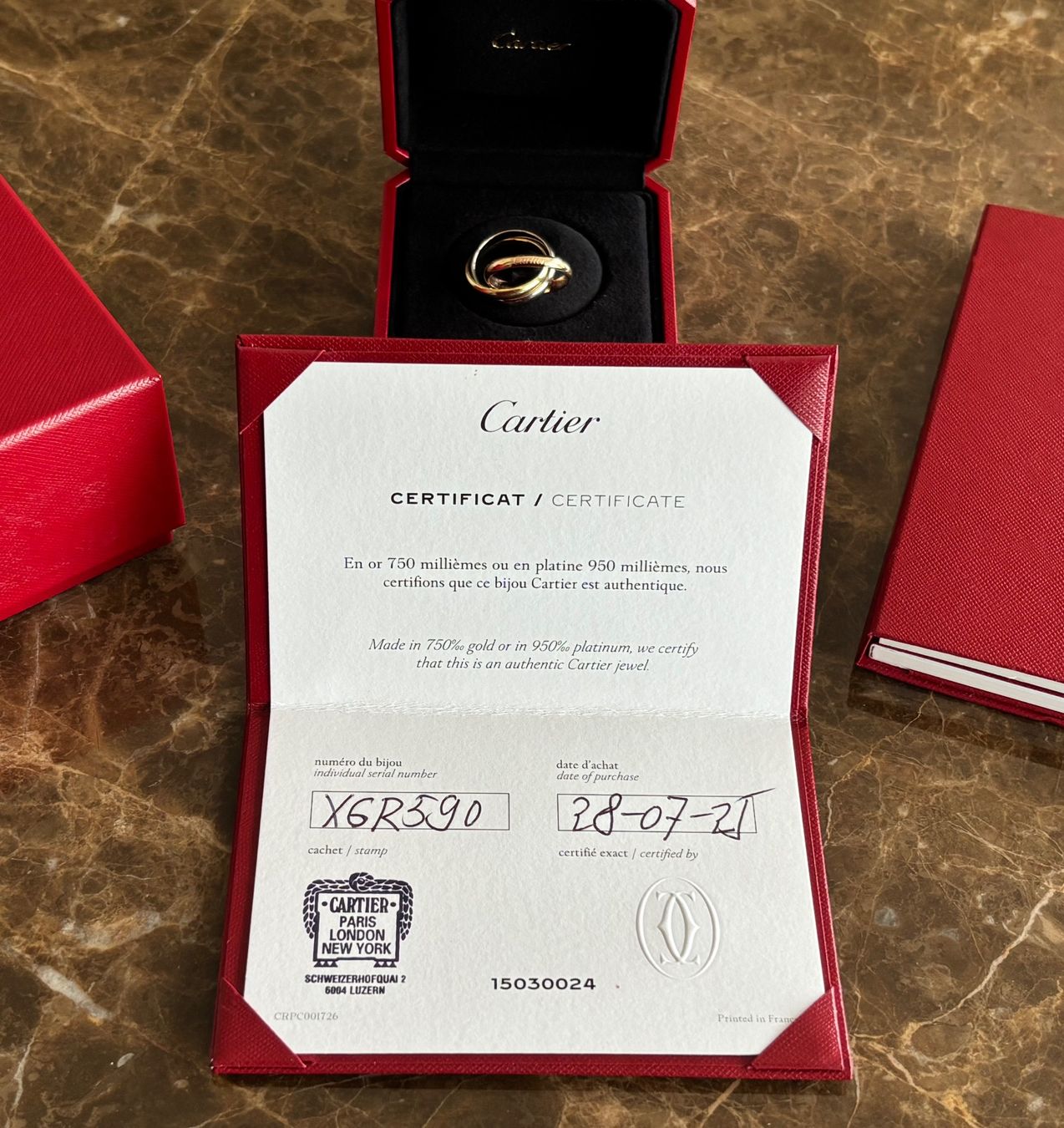 Anelli: Cartier - Trinity Ring - kleines Modell - neu - – Nuovo e nell'imballaggio originale da Ennetbürgen venduto da Lagrene 3