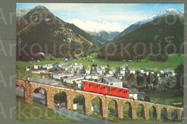 AK color Davos GR Davos- Dorf,Parsennbahn,Flüelatal ≈ 1982 